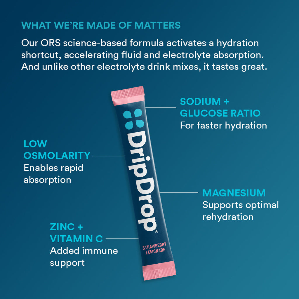 DripDrop Juicy Variety Pack Electrolyte Powder, 8 oz sticks, 32 count - 0RB0