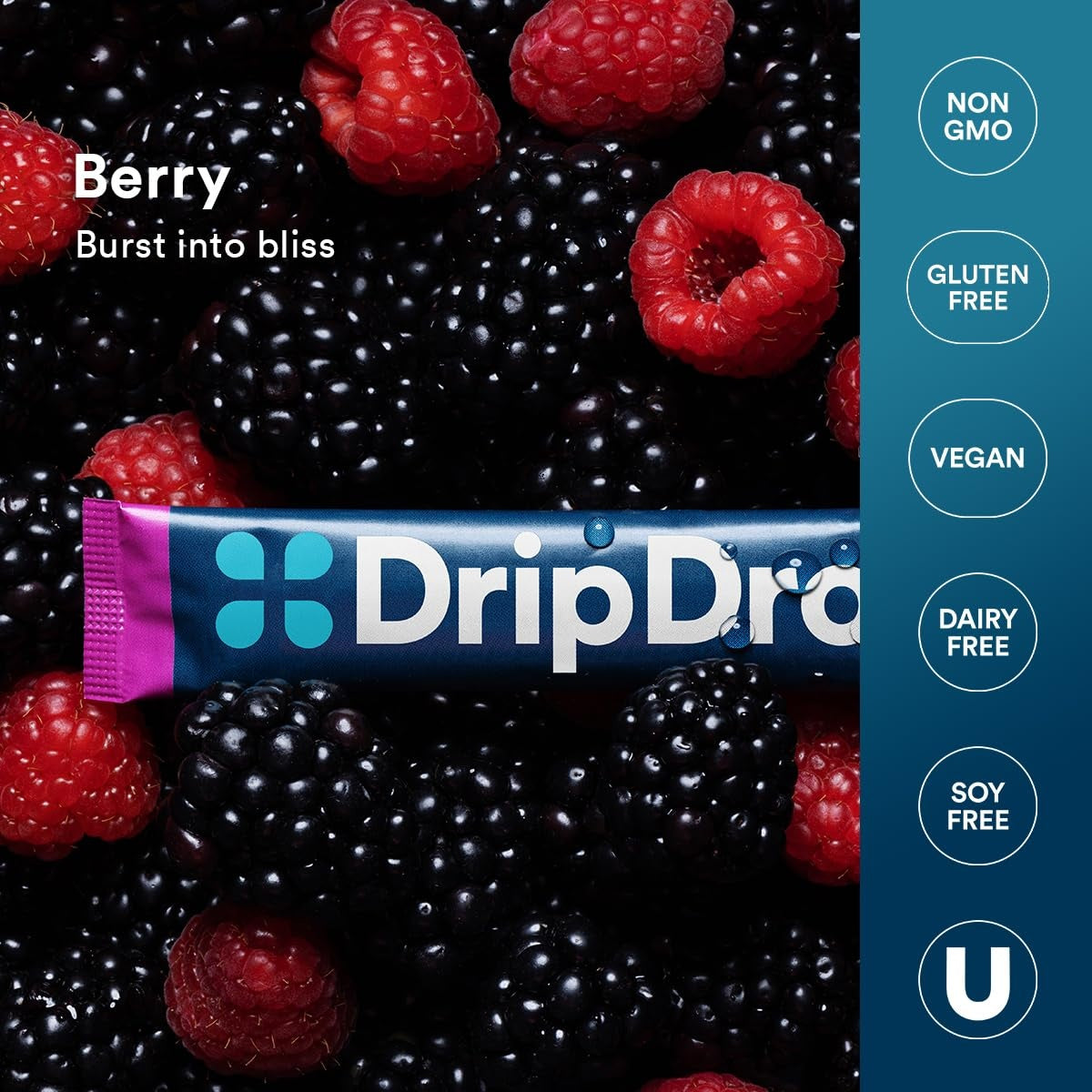 DripDrop Berry Electrolyte Powder, 8 oz sticks, 32 count - EYEJ