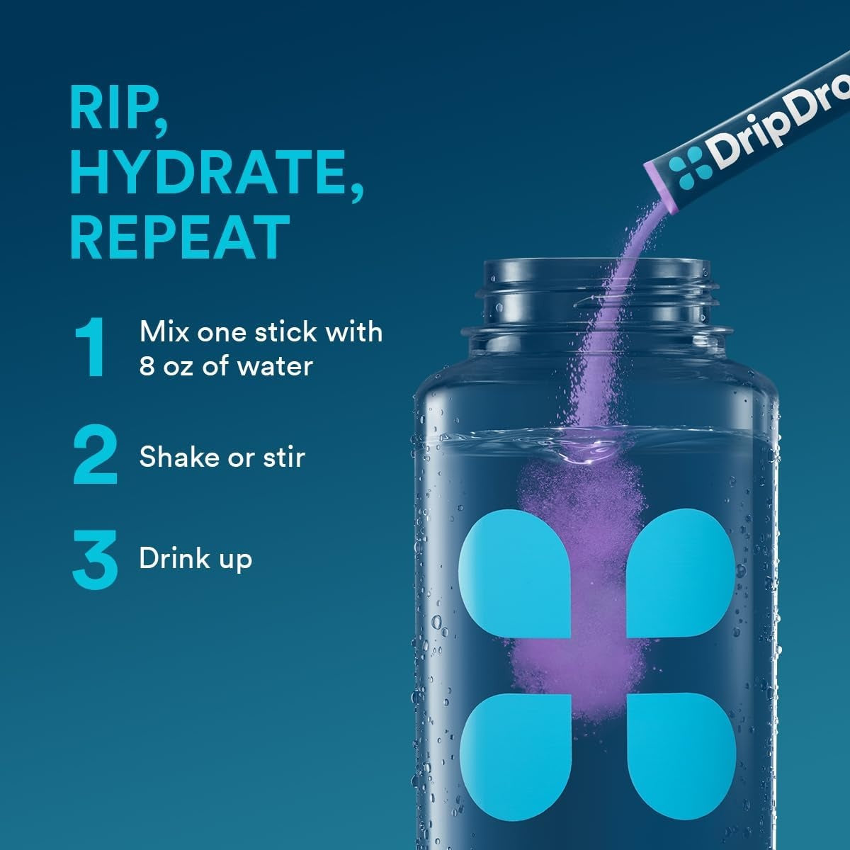 DripDrop Grape Electrolyte Powder, 8 oz sticks, 32 count - HQWD