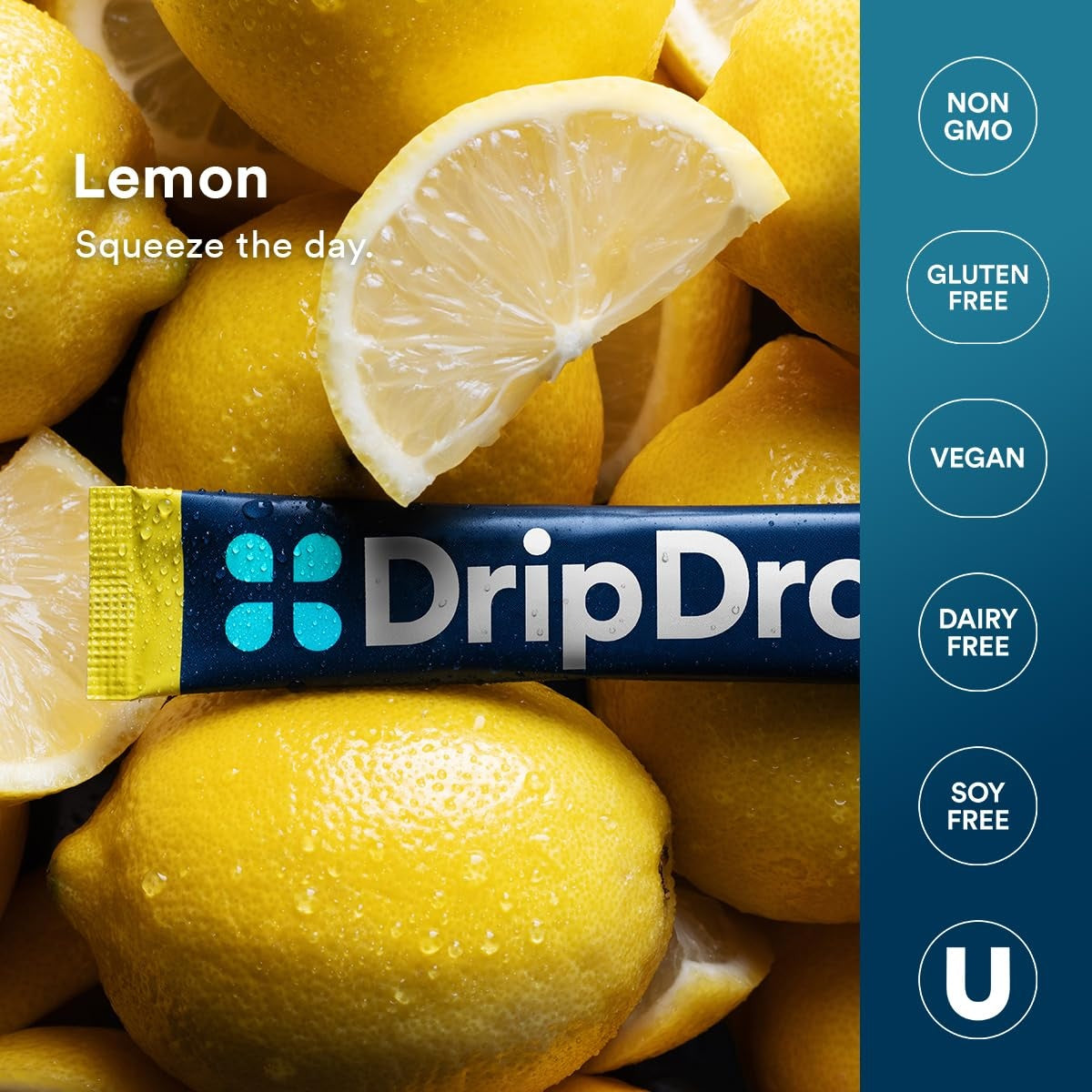 DripDrop Lemon Electrolyte Powder, 8 oz sticks, 32 count - TFFO