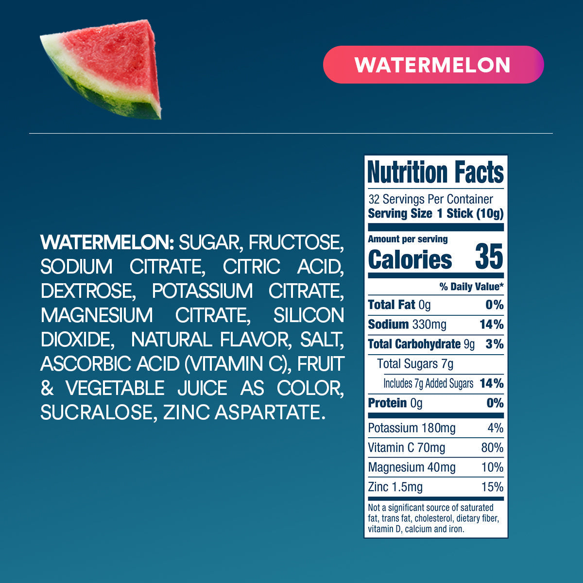 DripDrop Watermelon Electrolyte Powder, 8 oz sticks, 32 count - IE7K