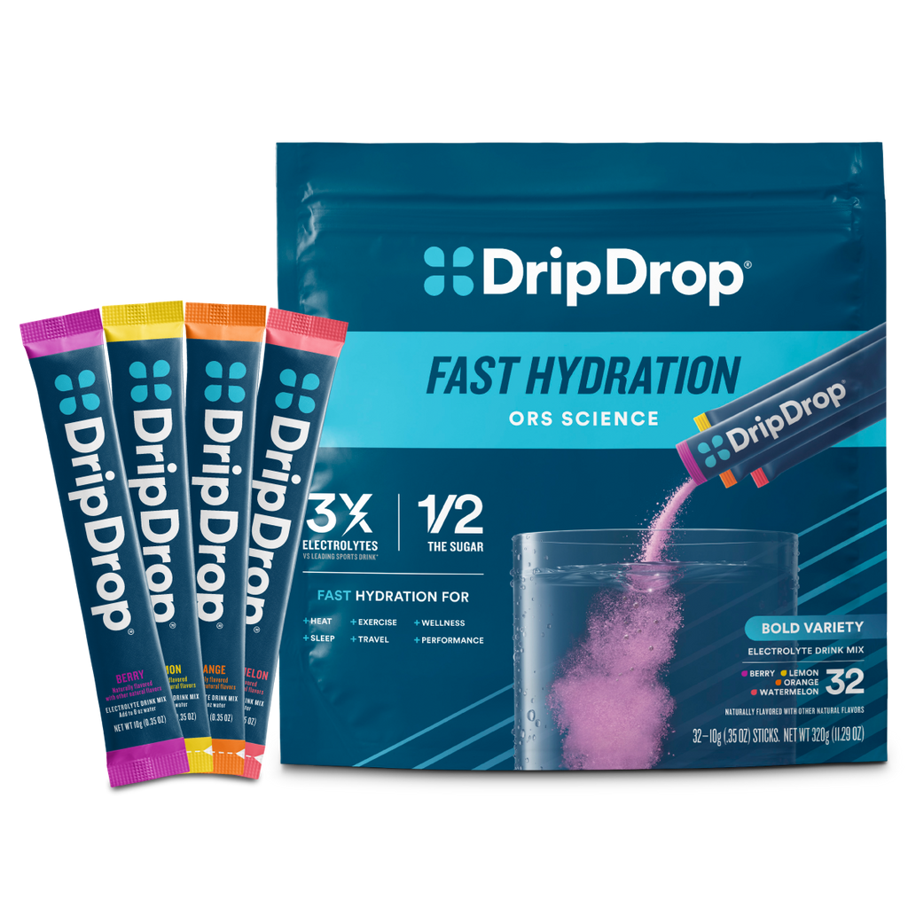 DripDrop Bold Variety Pack Electrolyte Powder, 8 oz sticks, 32 count - KEDD