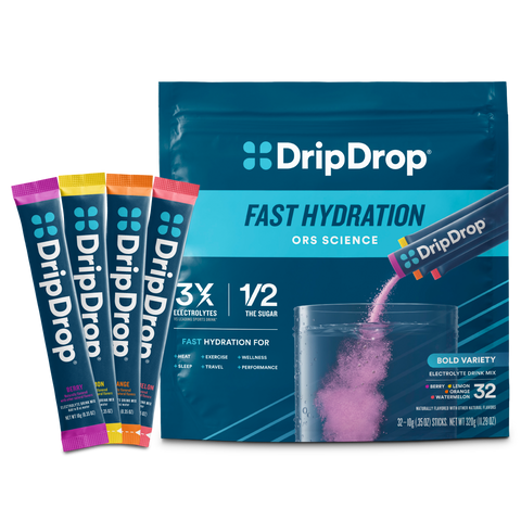 DripDrop Bold Variety Pack Electrolyte Powder, 8 oz sticks, 32 count - KEDD