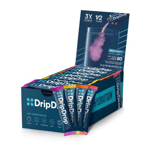DripDrop Bold Variety Pack Electrolyte Powder, 16 oz sticks, 80 count - D30K