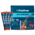 DripDrop Fruit Punch Electrolyte Powder, 8 oz sticks, 32 count - 1VWW