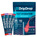DripDrop Juicy Variety Pack Electrolyte Powder, 8 oz sticks, 16 count - DGTS
