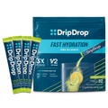 DripDrop Lemon Lime Electrolyte Powder, 8 oz sticks, 32 count - VEHO