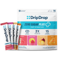 DripDrop Zero Sugar Plus, Watermelon, Tangerine, Tropical Punch, Raspberry Lemonade, 16 oz sticks, 16 count - 5WE2