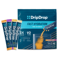 DripDrop Tropical Variety Pack Electrolyte Powder, 8 oz sticks, 32 count - LNR5