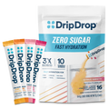 DripDrop Zero Sugar Citrus Variety Pack Electrolyte Powder, 8 oz sticks, 16 count - S4AE