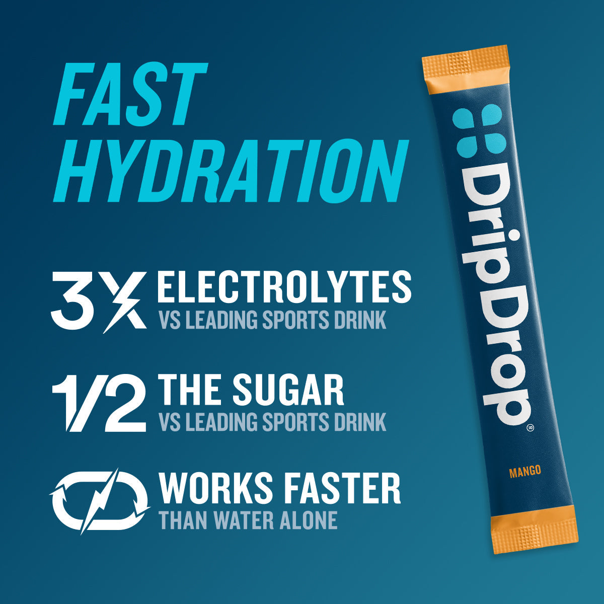 DripDrop Tropical Variety Pack Electrolyte Powder, 8 oz sticks, 32 count - LNR5