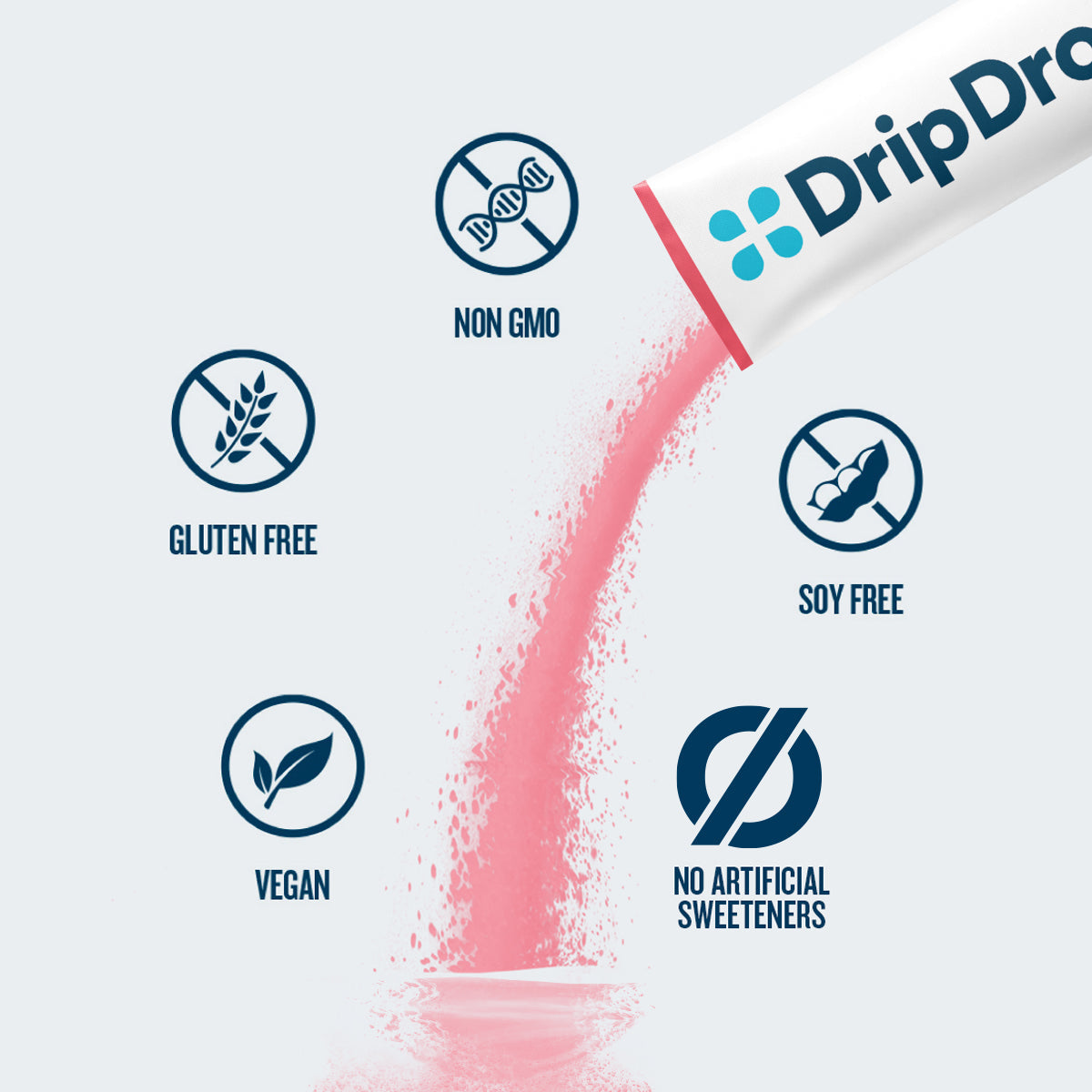 DripDrop Zero Sugar Plus, Watermelon, Tangerine, Tropical Punch, Raspberry Lemonade, 16 oz sticks, 8 count - TMMR