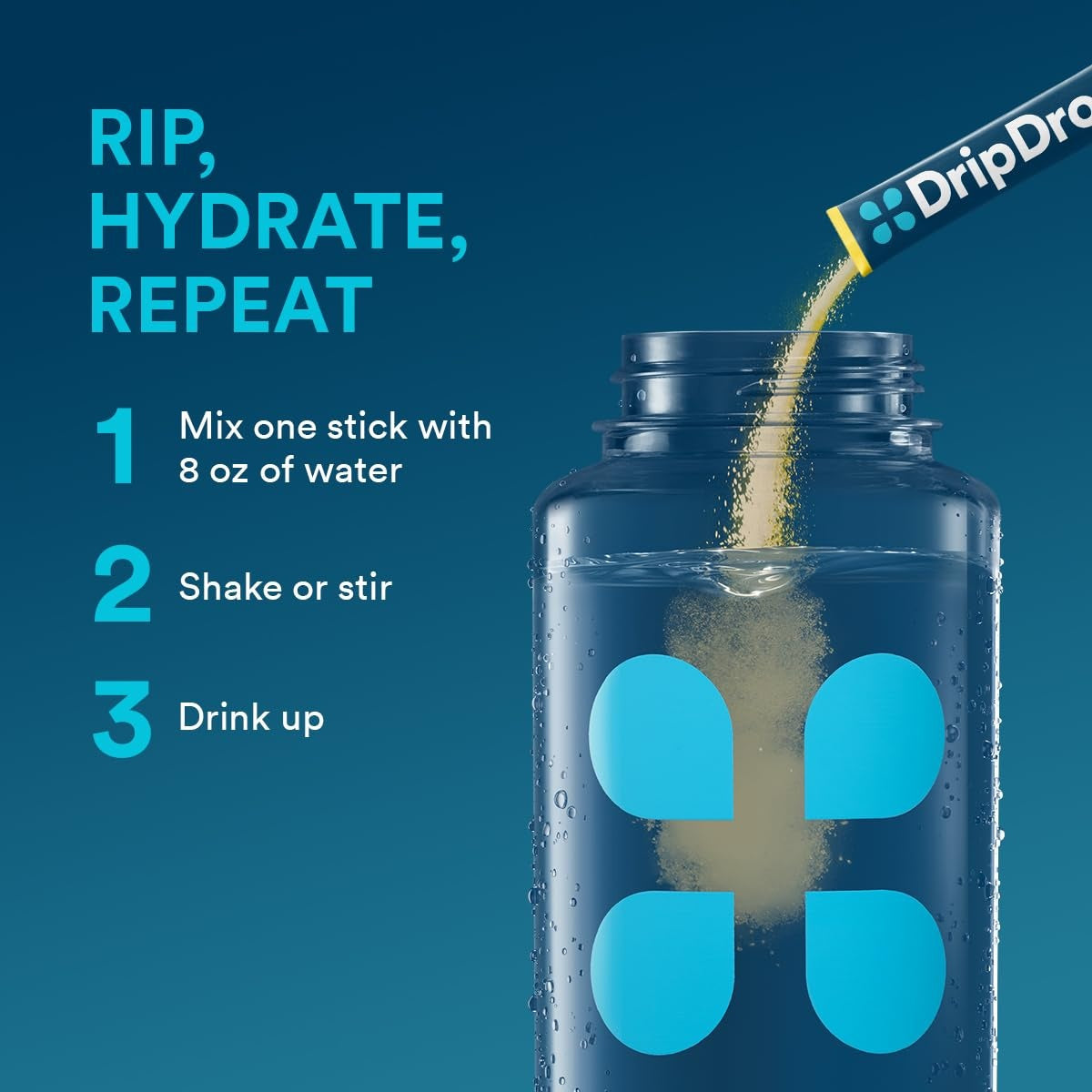 DripDrop Lemon Electrolyte Powder, 8 oz sticks, 32 count - Y27S