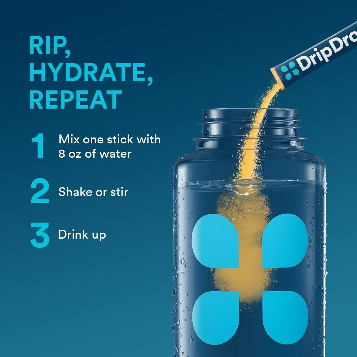 DripDrop Orange Electrolyte Powder, 8 oz sticks, 32 count - 4MPJ